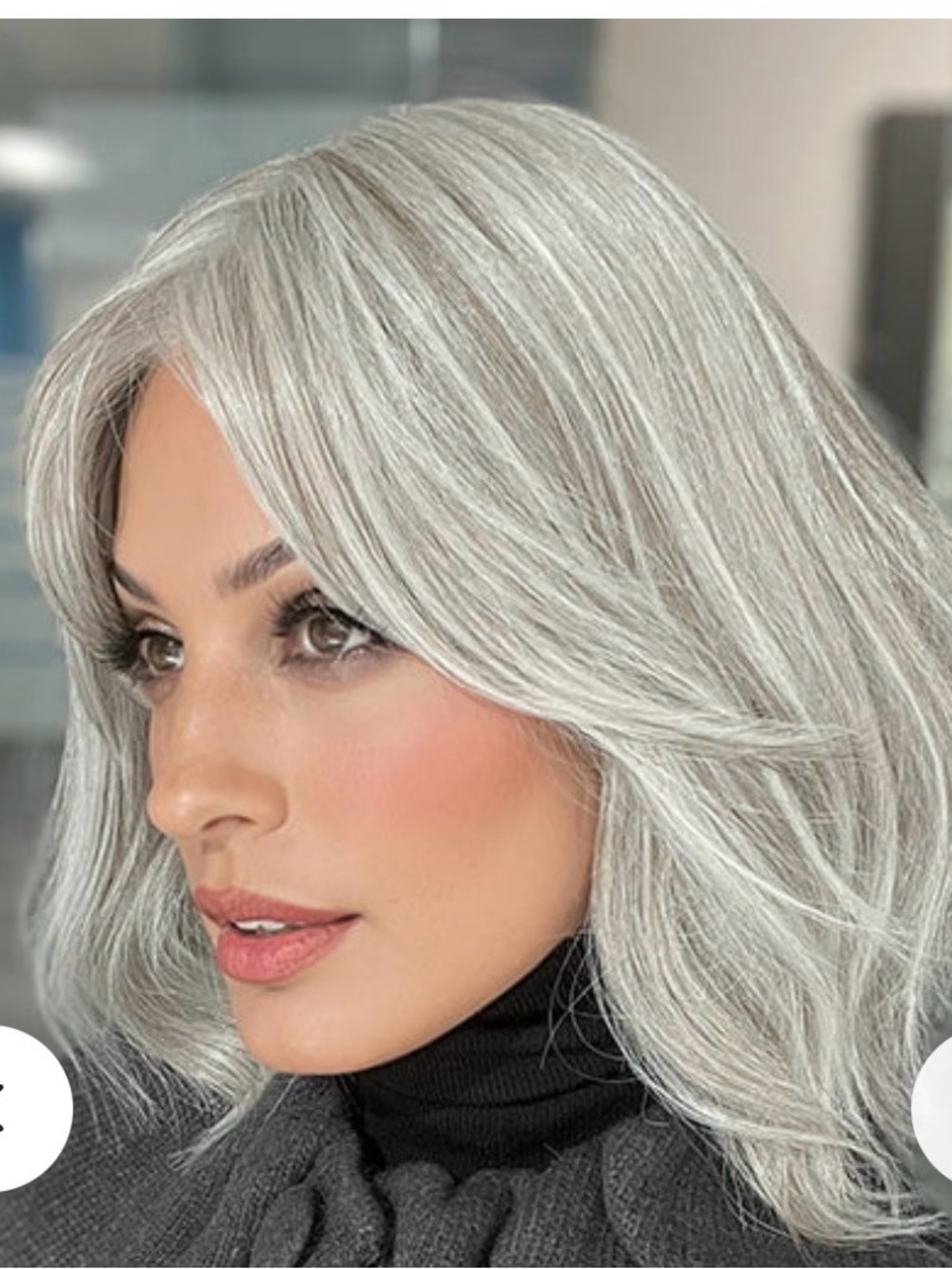HOLLIE PETITE by Jon Renau - Oyster Light Grey Short Bob Wig - Picture 2 of 10